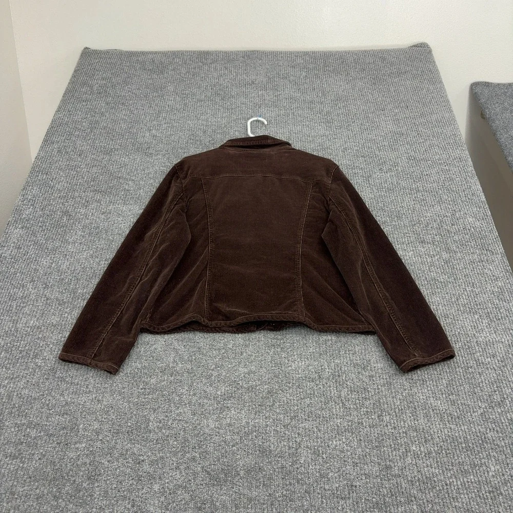 A.M.I. Jacket Womens L Brown Cotton Spandex‎ Corduroy Trucker Casual Style